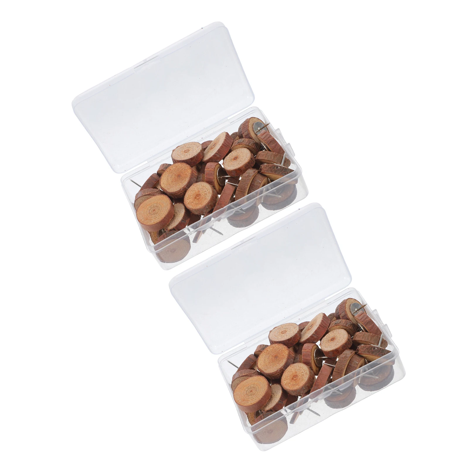 

80Pcs Wooden Head Pins Natural Decorative Push Pins for Corkboard Poster Hanging Map Projects Bulletin Board Accessories Office