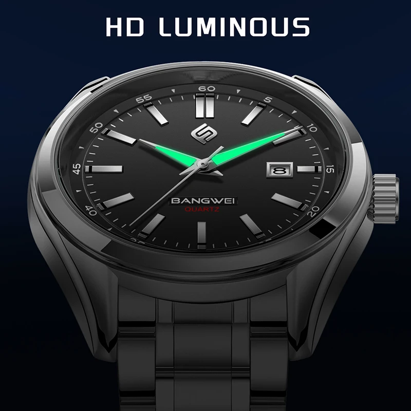 BANGWEI 2025 New Watches Men LIGE Brand Luxury Mens Watch Fashion Casual 30M Waterproof Luminous Date Quartz Wristwatches Reloj