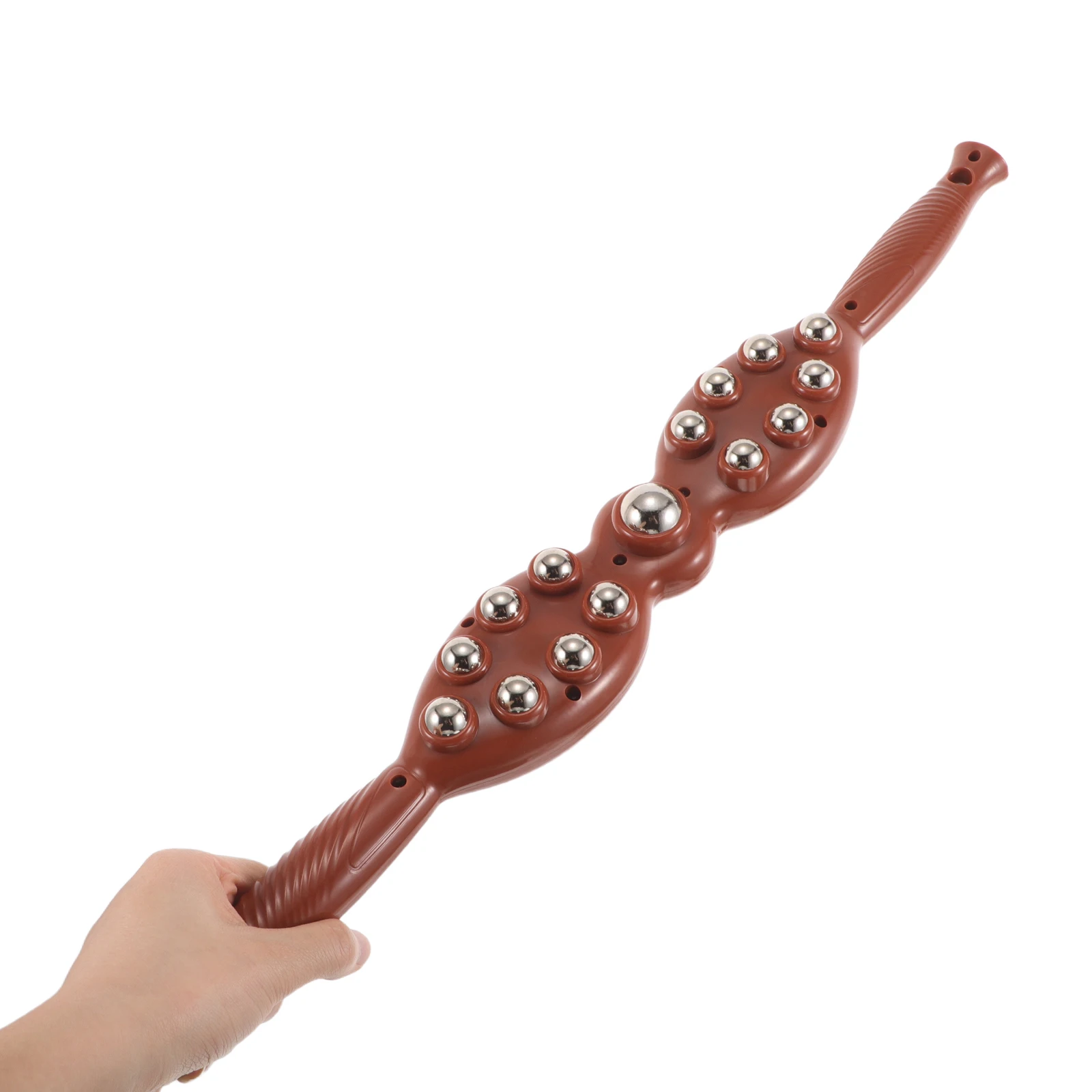 

Massage Stick Steel Neck Shoulder Handheld Spiky Rollers Manual Muscle Relief Portable Wood Durable Design Ergonomic