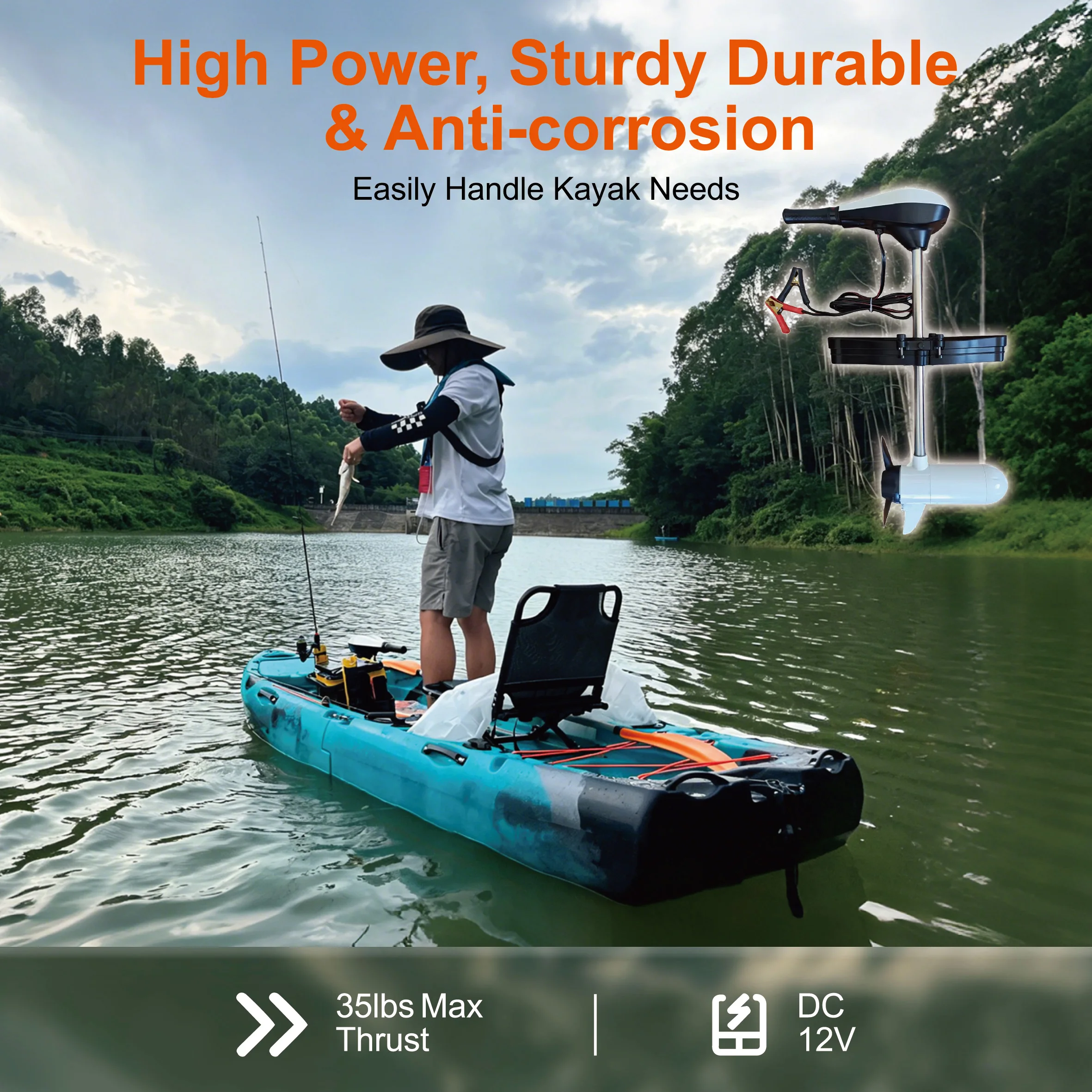 Cheap Price 420Watt DC 12V Pla - огляд і ціна Electric Trolling Motor Kayak Mount