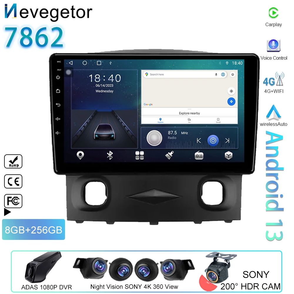 

Android Auto For Ford Escape 1 2007 - 20012 Car Radio Head Unit Multimedia Video Player Navigation GPS 5G WIFI DSP No 2din DVD