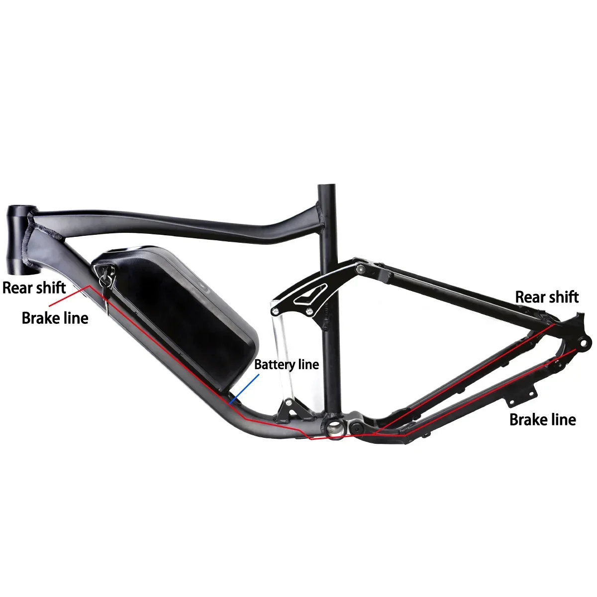 Quadro de bicicleta 26 polegadas 27,5 polegadas 29 polegadas Mountain Bike Quadro de suspensão total Quadros de bicicleta elétrica de liga de alumínio