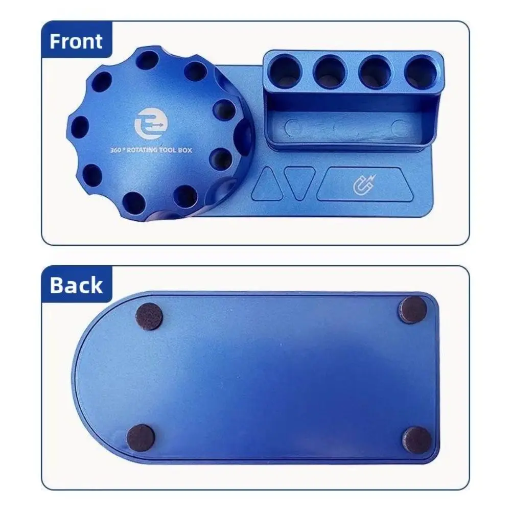 Aluminum Alloy Screwdriver Organizer Multi-Slot Structure 360 Degree Rotating Screwdriver Holder Anodized Finish