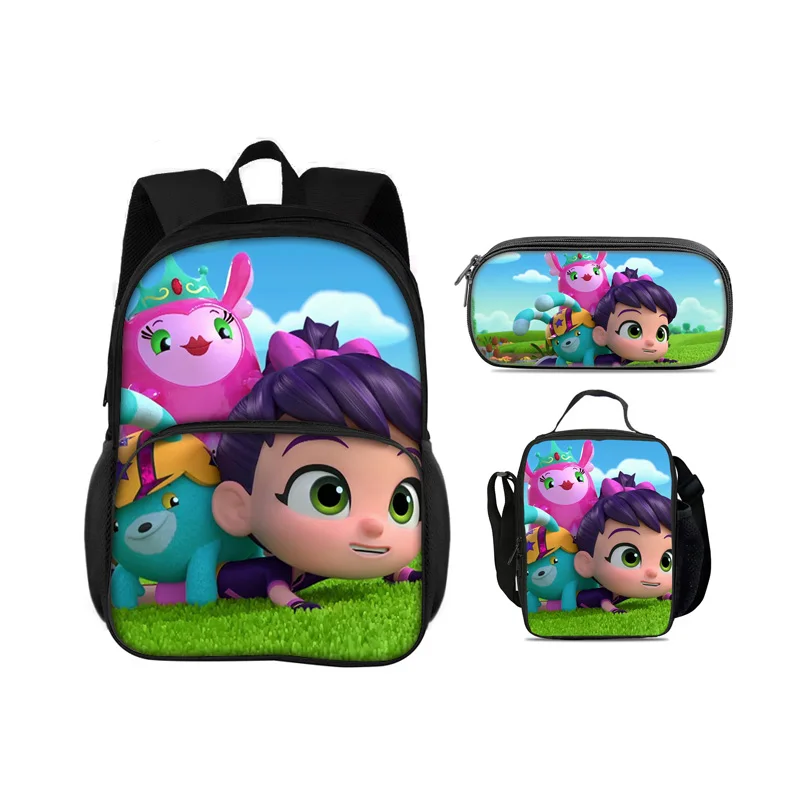 Abby Hatcher Round Front Bag Backpack Pen Bag Ice Bag 3Pcs Set New Cartoon Print Student Boys&Girl Best Birthday Gift for School