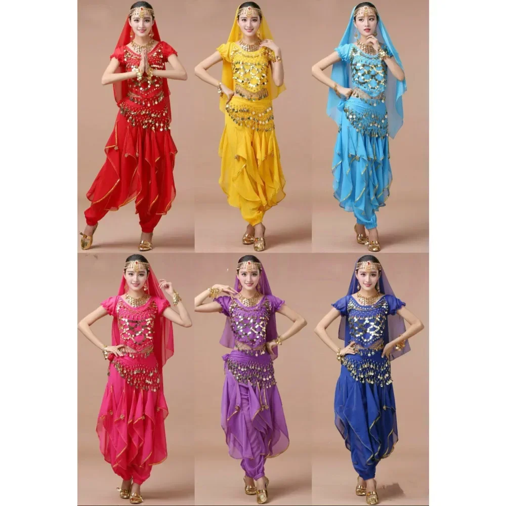 Conjunto de traje de danza del vientre para mujer, traje sexy profesional de bollywood, Egipto egipcio, India, vestido de danza del vientre, pantalones superiores para adultos