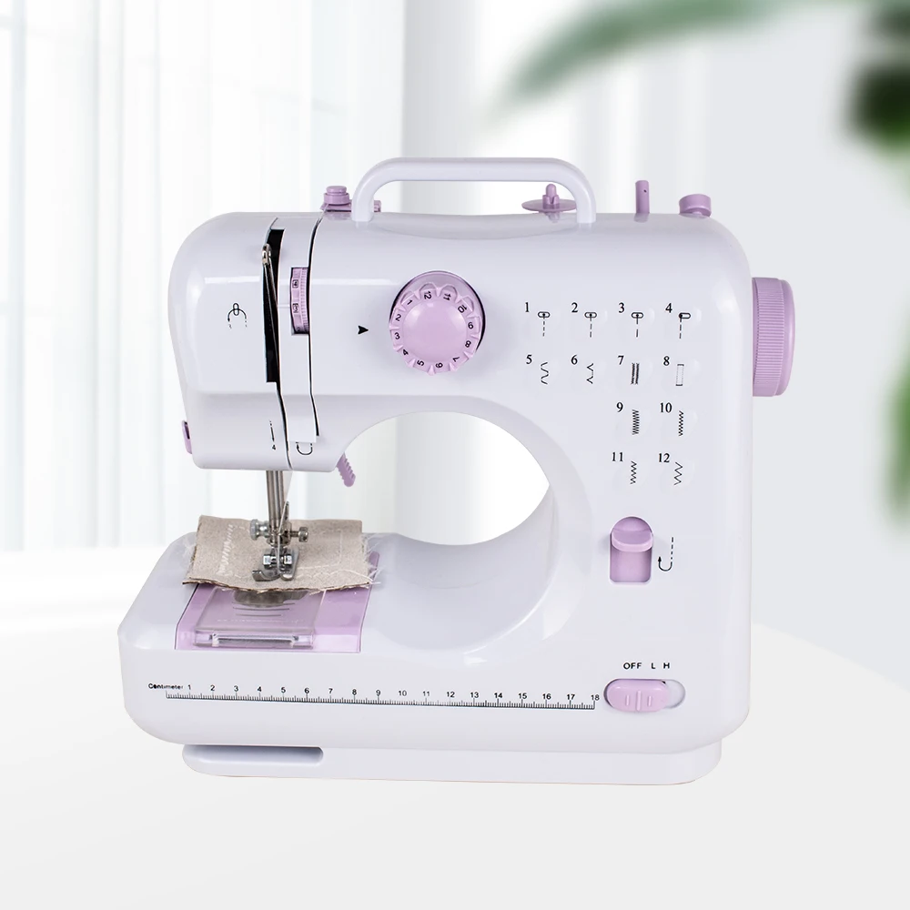 

Portable Sewing Machine for Beginners Mini Electric Household Crafting Mending Overlock with 12 Stitches Presser Foot Pedal