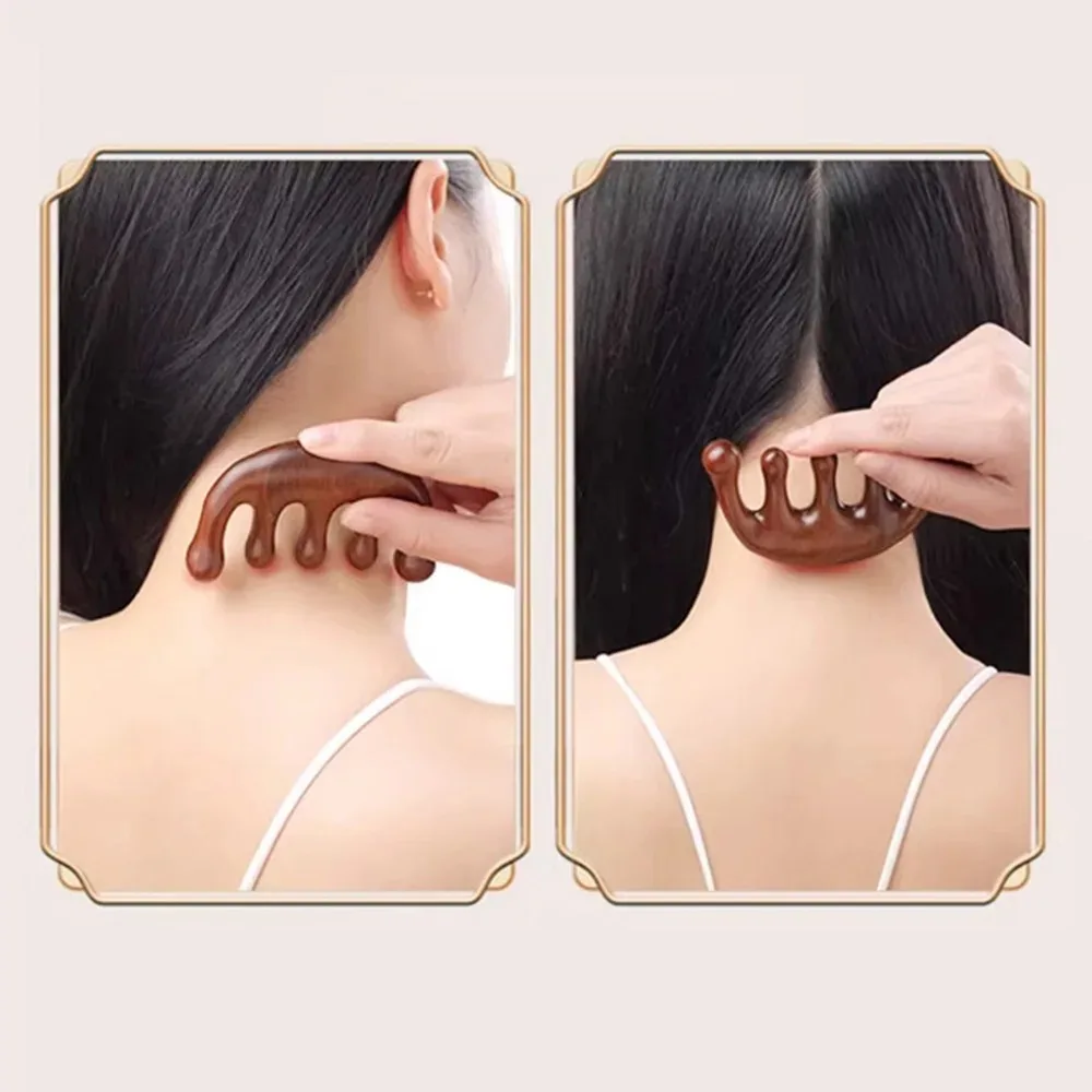 

Meridian Massage Comb Five Acupuncture Head Comb Blood Circulation -Tooth Hand leless Chinese Sandalwood Scalp Meridian Comb