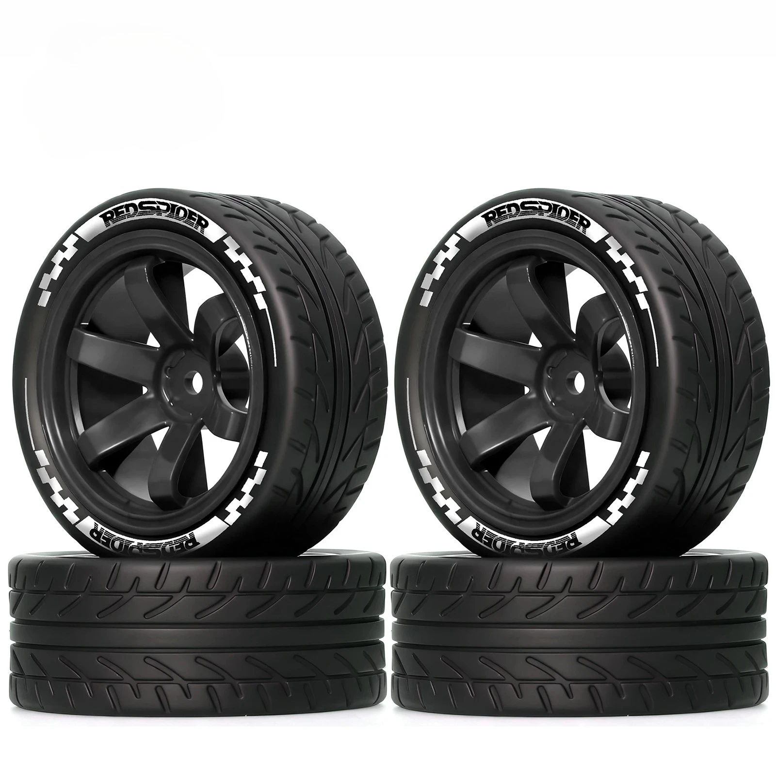 

1/10 remote control car, plastic wheel hub tire set 12mm hexagonal coupler for Tamiya TT01/TT02/XV01, HPI,KYOSHO, HSP, PTG2, etc