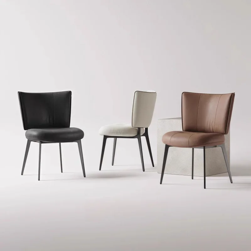 High-End-Casual-Esszimmerstuhl, Haushalt, Leder, weiche Tasche, Kaffee, Restaurant, Stuhl, Designer-Modell, Zimmer, große Rückenlehne, Sofa