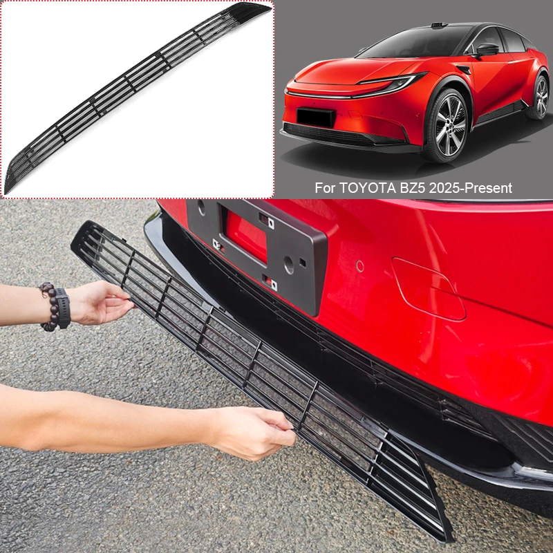 Replacement Front Upper Lower Grille  Buckle Insect Proof Net For Toyota BZ5 2025-2027 Front Bumper Center Intake Grille Cover