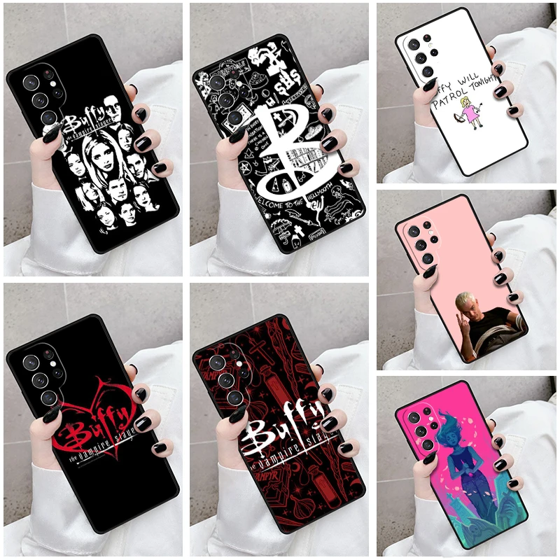 Phone Case For Samsung Galaxy S24 S23 S21fe S22 Ultra Plus Note 10 20 S8 S9 S10 Cover Buffy will patrol tonight