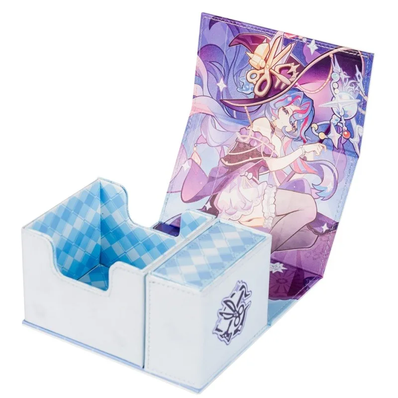 Yu-Gi-Oh! Sky Striker Ace/Witchcrafter Madame Rilliona Double Layer Card Box Traptrix Magnetic Leather Game Card Storage Box Toy