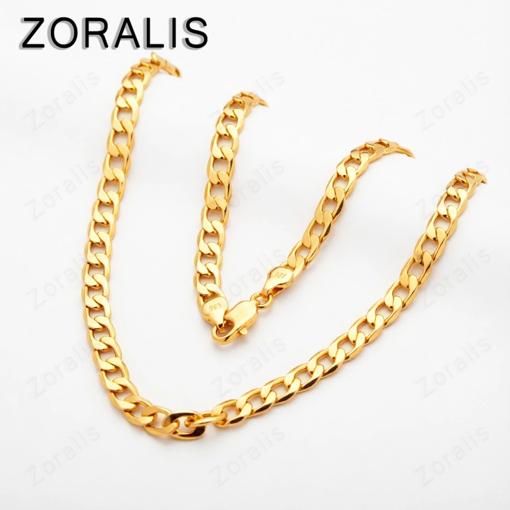 Fine 18K Gold Necklace Exquisite Noble Luxury Gorgeous Charm Fashion 6MM Men Solid Wedding Chain Women Jewelry