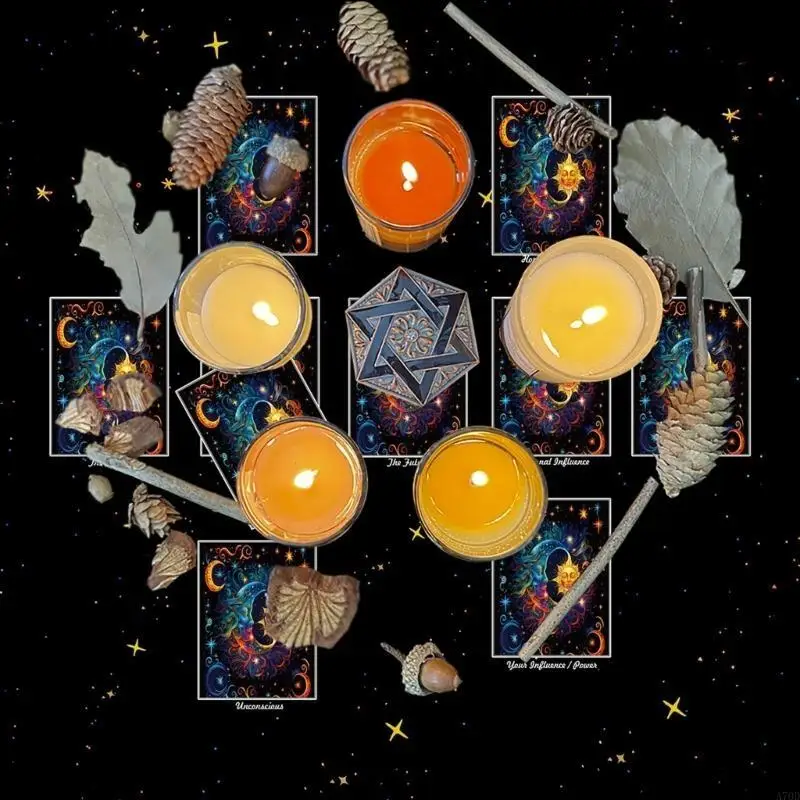 التارو مفرش المائدة المذابح القماش بطاقة القراءة التنجيم مفرش المائدة الديكور A70D