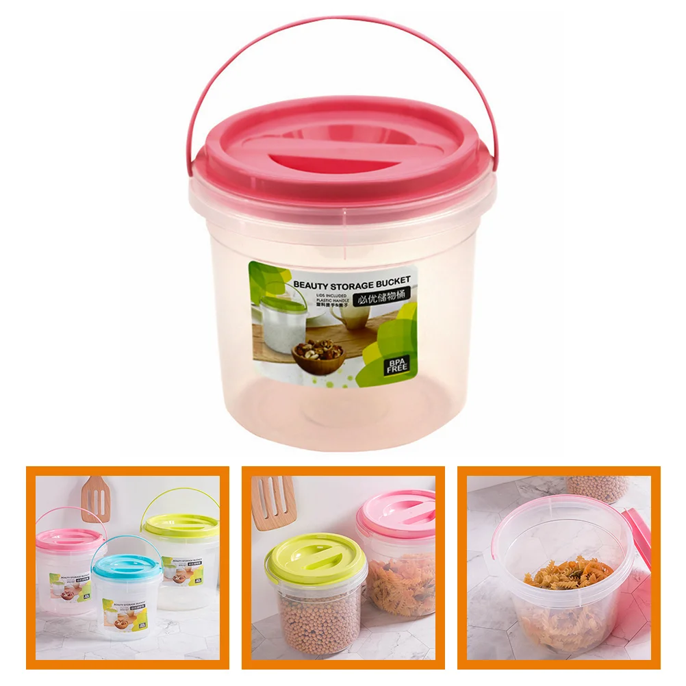 

Round Good Seal Storage Bucket Refillable Household Bucket Sub Package Container Multi-use(4000ml) laundry holder