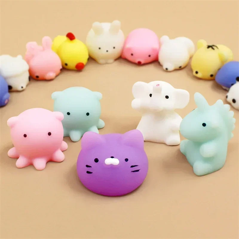 20 pçs kawaii squishies anima brinquedos mole para crianças antiestresse bola squeeze festa favores alívio do estresse brinquedos para aniversário