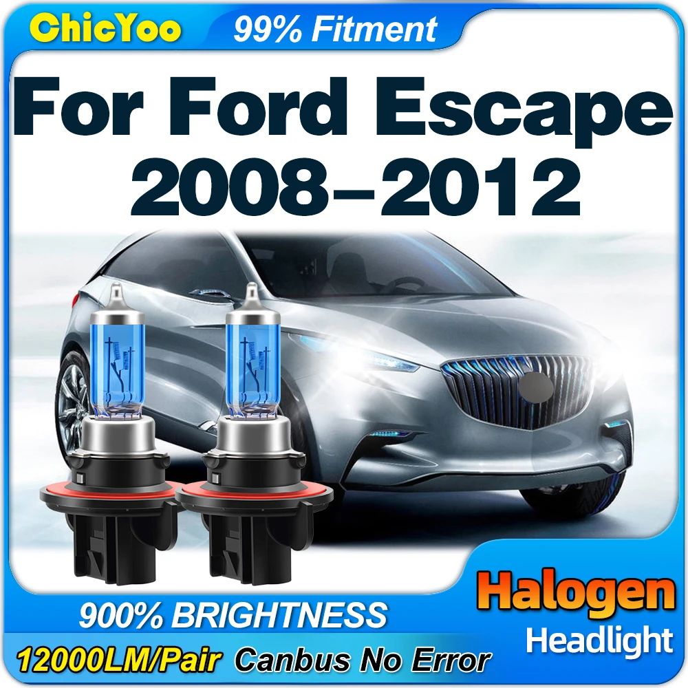 

Car Halogen Headlight 12V 100W High Low Beam Auto Lamps 6000K White Plug And Play For Ford Escape 2008 2009 2010 2011 2012