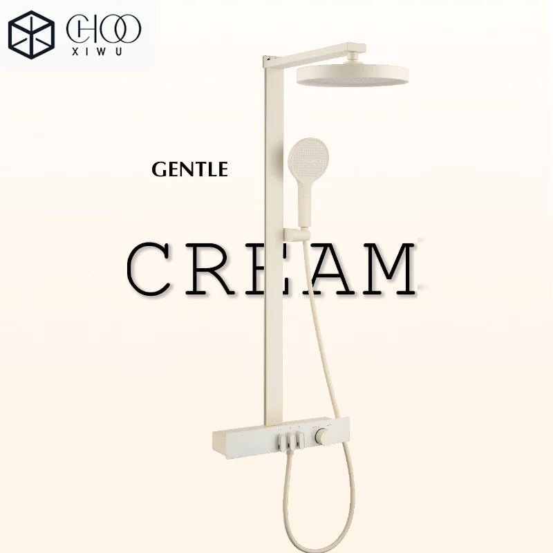 

Digital Display Wall-Mounted Shower Set with Built-In Faucet Gun Gray
