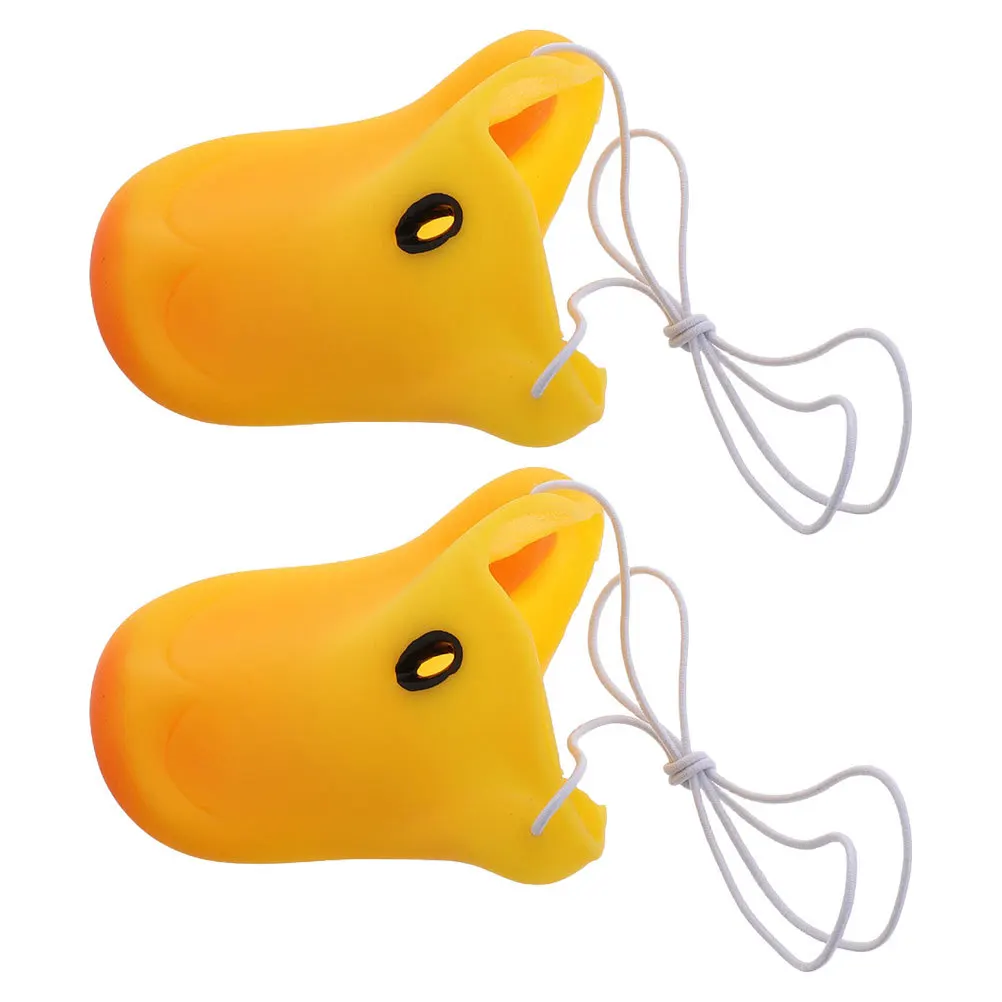2 pezzi in lattice giallo naso di anatra riutilizzabile eccentrico animale costume puntelli per la festa di halloween cosplay masquerade bambini vestire novità