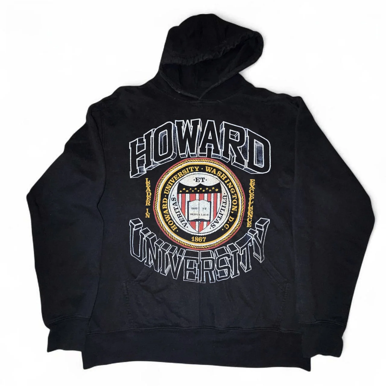 

American Retro Howard Universi Bla Heavyweight Hoodie ex High-End Feeling Hooded Sweatirt Cotton Polyester Long Sve