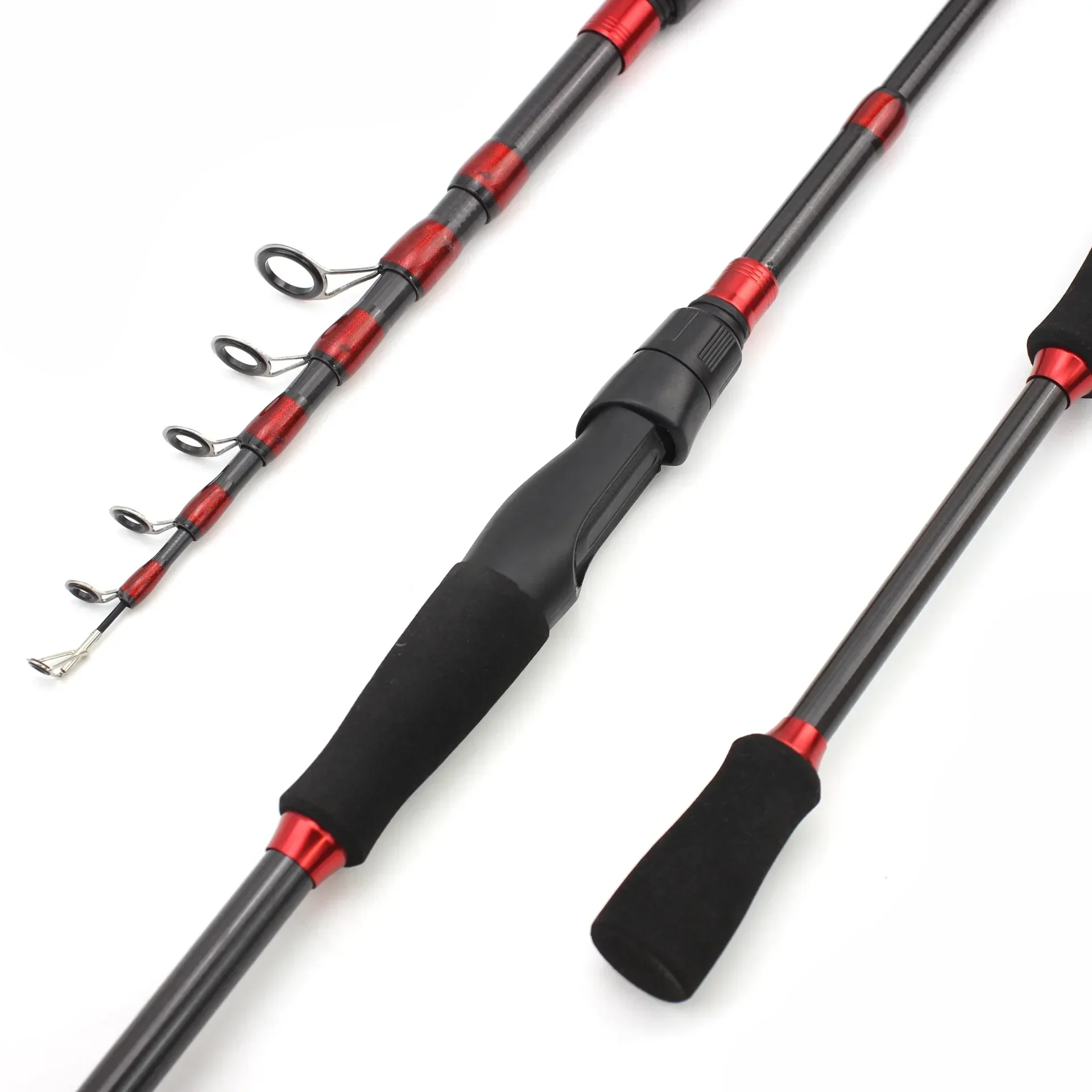 1.65M 1.8M 2.1M 2.4M 2.7M Portable Lure Spinning Rod Carbon Lure Trout Rod Telescopic Travel Fishing Fast Pole Lure Weight 7-28g