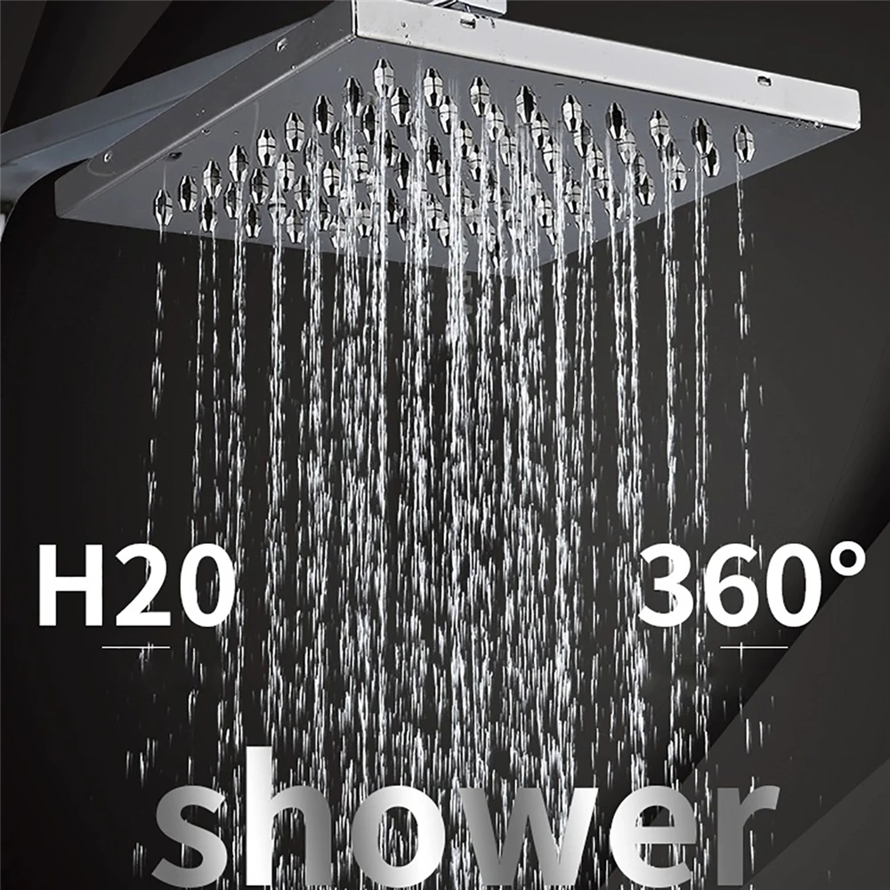 

Thermostatic LED Digital Shower System 4 Modes Adjust Wall Mount SPA Rainfall Bathroom Faucet Pressurized Nozzle Bath Supplies