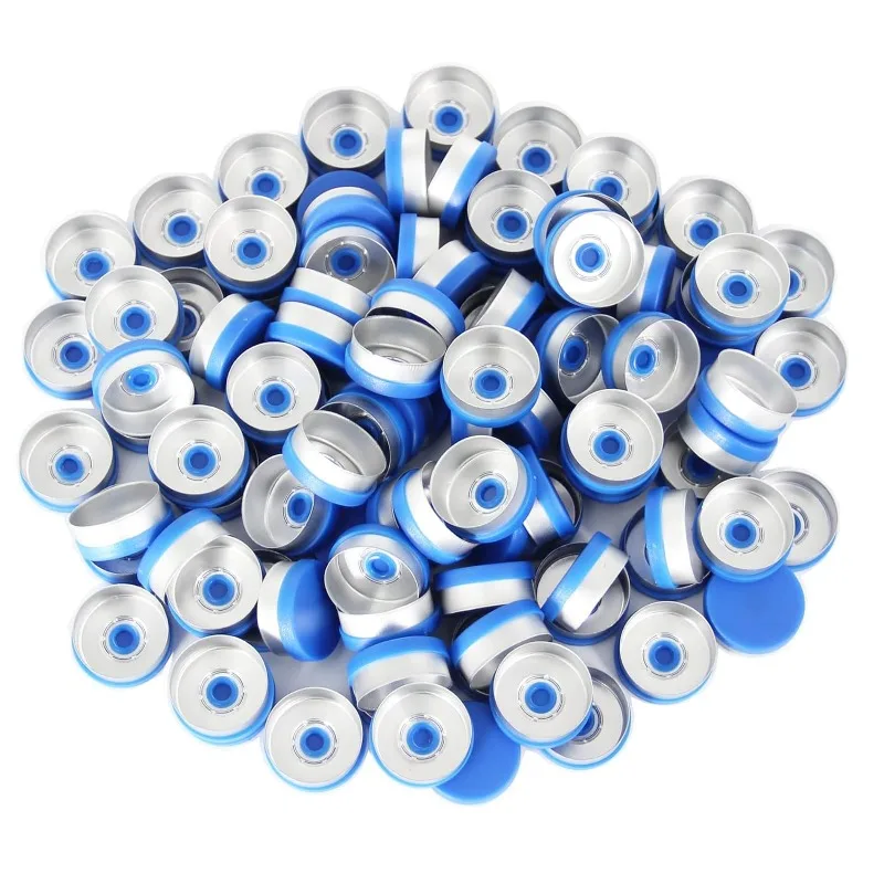 Imagem -03 - Tampas Flip Top para Frasco de Vidro Alumínio Plástico Azul 20 mm 100 Pcs