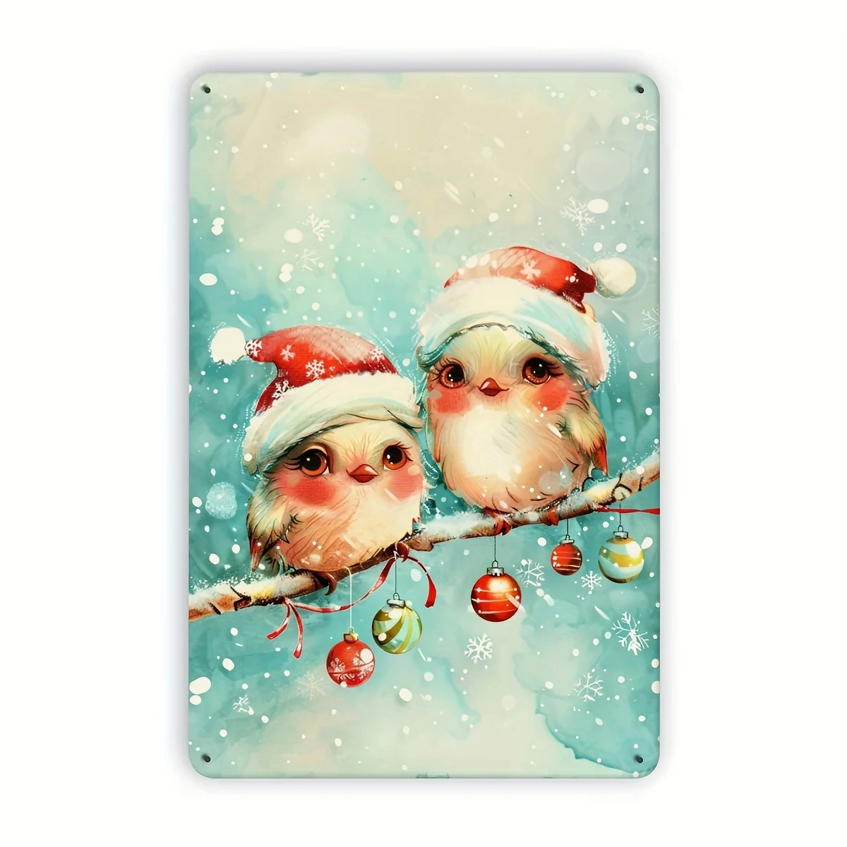 Metal Tin Signs Featuring Birds, Perfect for Indoor and Outdoor Christmas Decorations This Hanging Tin Artwork Is Suitable for Chinese Decor.