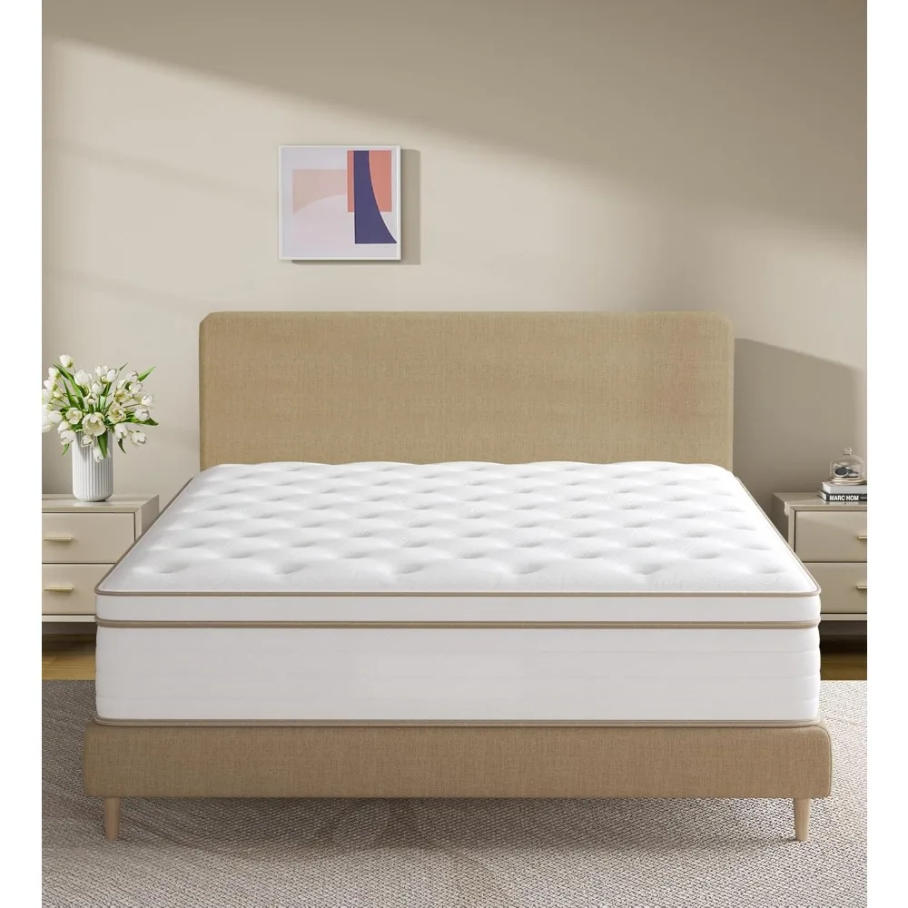 

Full Mattress,Hybrid 10 Inch Full Size Mattress in a Box,Memory Foam & Individually Pocket Spring for Pain Relief,Medium Firm Fu