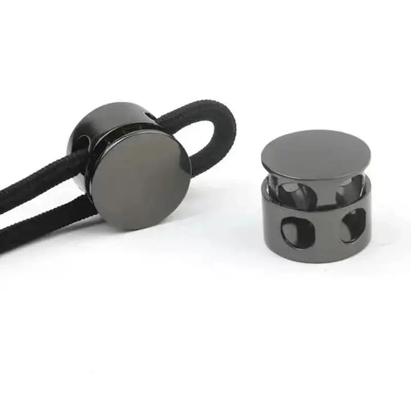 Metal Rope Lock Stopper Buckles 10Pcs 2 Hole Design Rust Resistant Adjustable Clips for Outdoor Hiking Tent Cord Adjustment