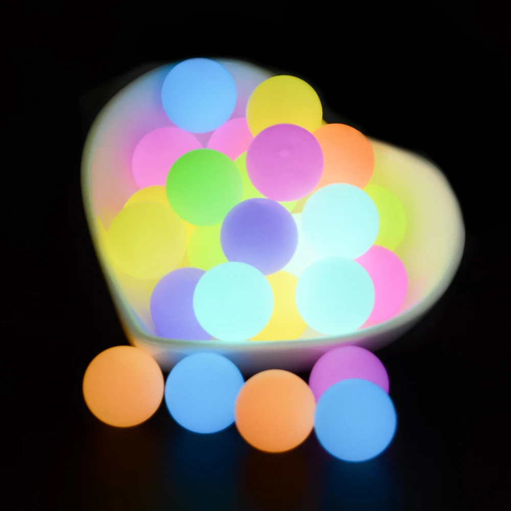 Lofca 15mm Luminous Beads 20pcs/Lot Silicone Loose Marking DIY Necklace Glow In The Dark For Gift Accessories