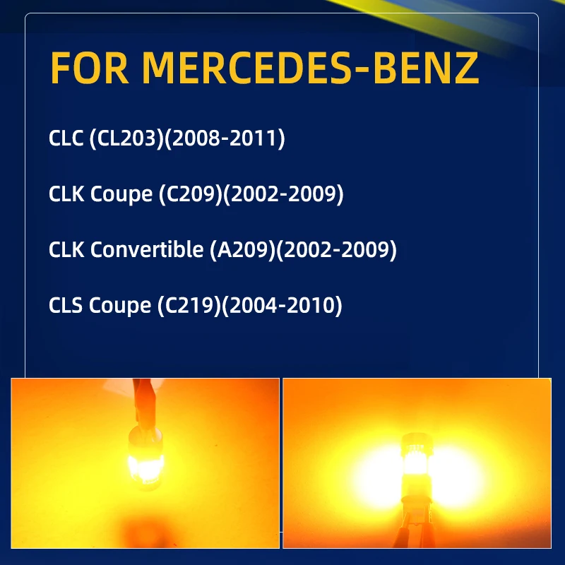 For Mercedes-Benz CLC CL203 CLK C209 A209 CLS C219 LED Turn Signal Lights Bulbs Direction Indicator CLC200/180 CLK270/320/350