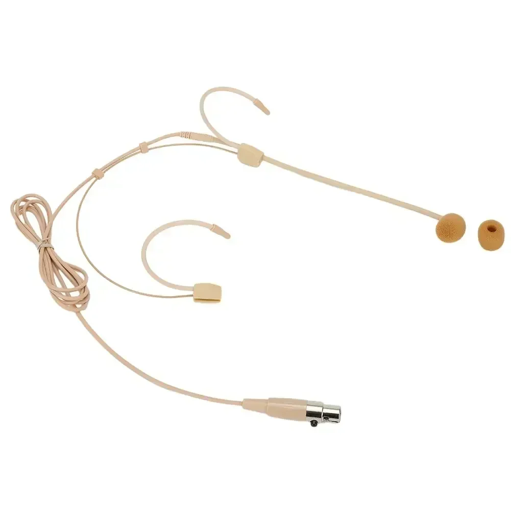 Professional Unidirectional XLR 4-PIN Headworn Headset Microphone For Shure Wireless Beige Mini XLR Microphone Head