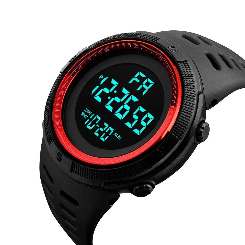 Men Fashion Multi-function Digital Sports Rubber Casual Outdoor Watch