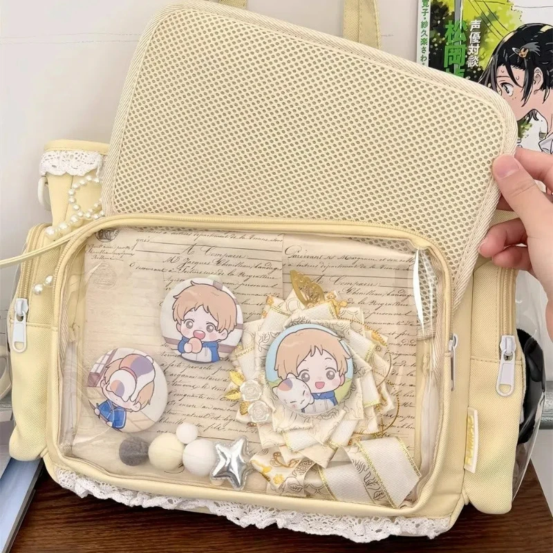 JK Uniforms Transparent Bag Student Commuting Tote Bag Japanese Ins Girl Soft Girl Shoulder Bag
