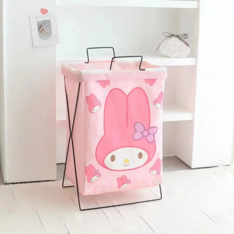 Kawaii Sanrio hellokid cestino portaoggetti Anime My Melody Kuromi Cinnamoroll cesto portabiancheria pieghevole Home Organizer cesto di lavaggio