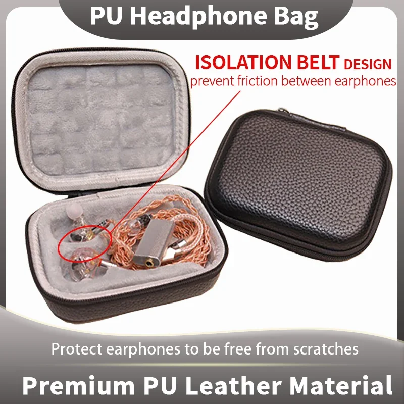 Bolsa para auriculares, bolsa para auriculares, bolsa para almacenamiento de auriculares, bolsa de cuero para auriculares, funda para auriculares, bolsa de cuero para auriculares