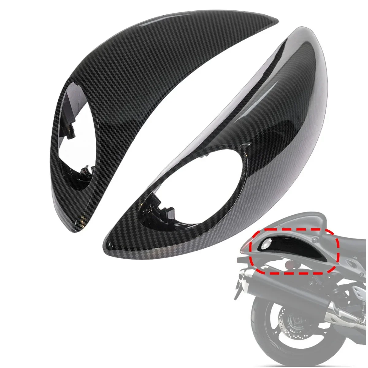 

for suzuki hayabusa gsx 1300 r gsx1300r 2008-2020 Carbon Fiber Pattern Taillight Rear Turn Signal Fairing Frame