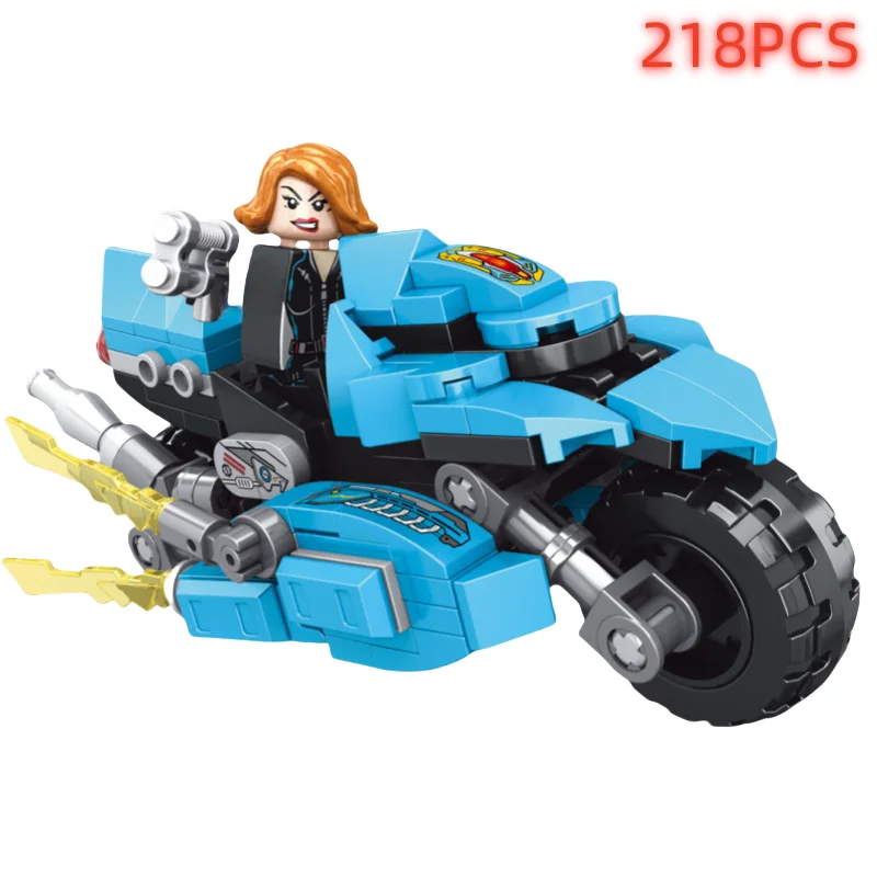 Motorcycle Building Blocks Mini Model Figures Compatible Disney Spiderman Iron Man Venom Captain Hawk Technic Armor Gift Toys