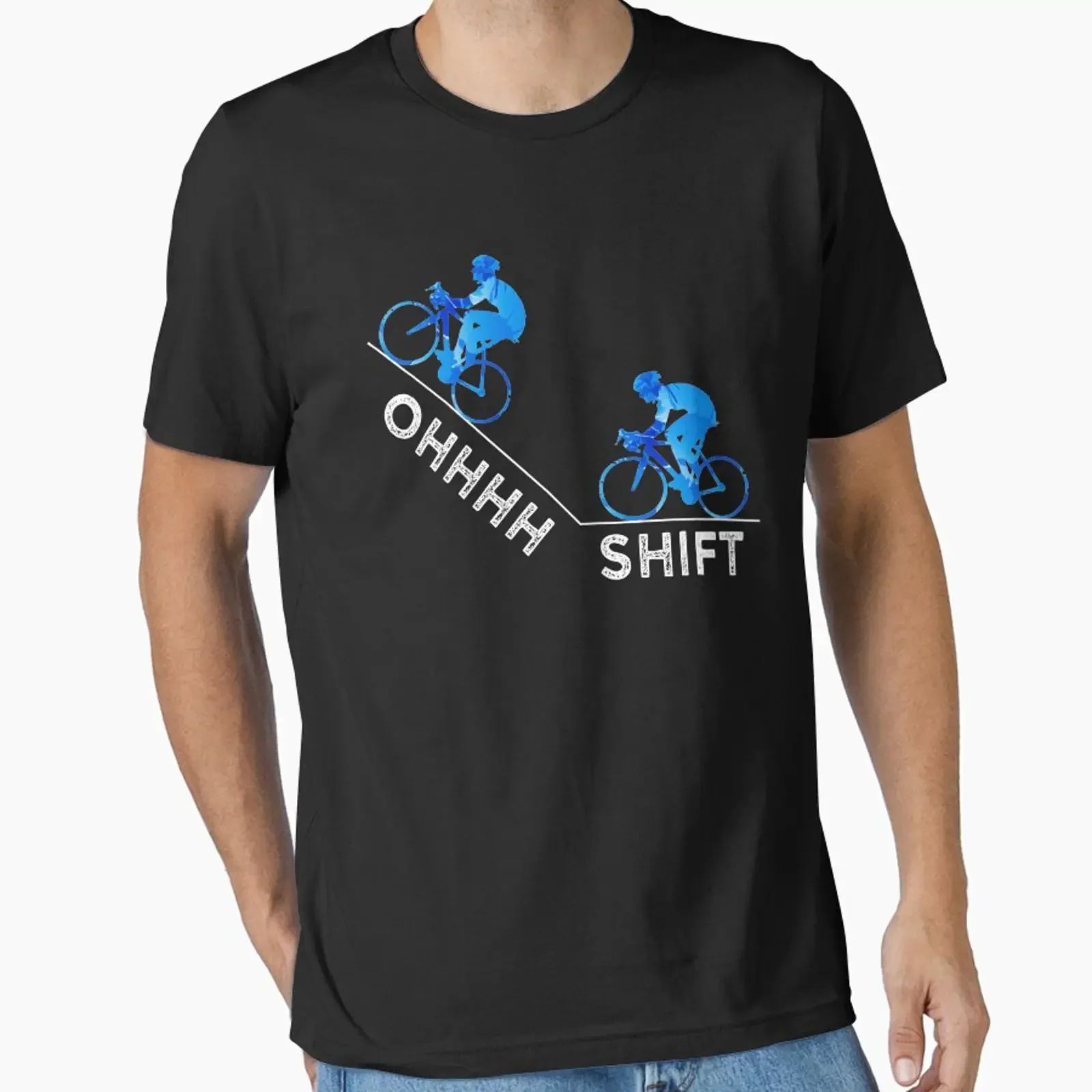 Ohhhhh Shift Cycling Essential T Shirt vintage Washed Breathable Stylish Soft Unisex fashion homme streetwear graphic