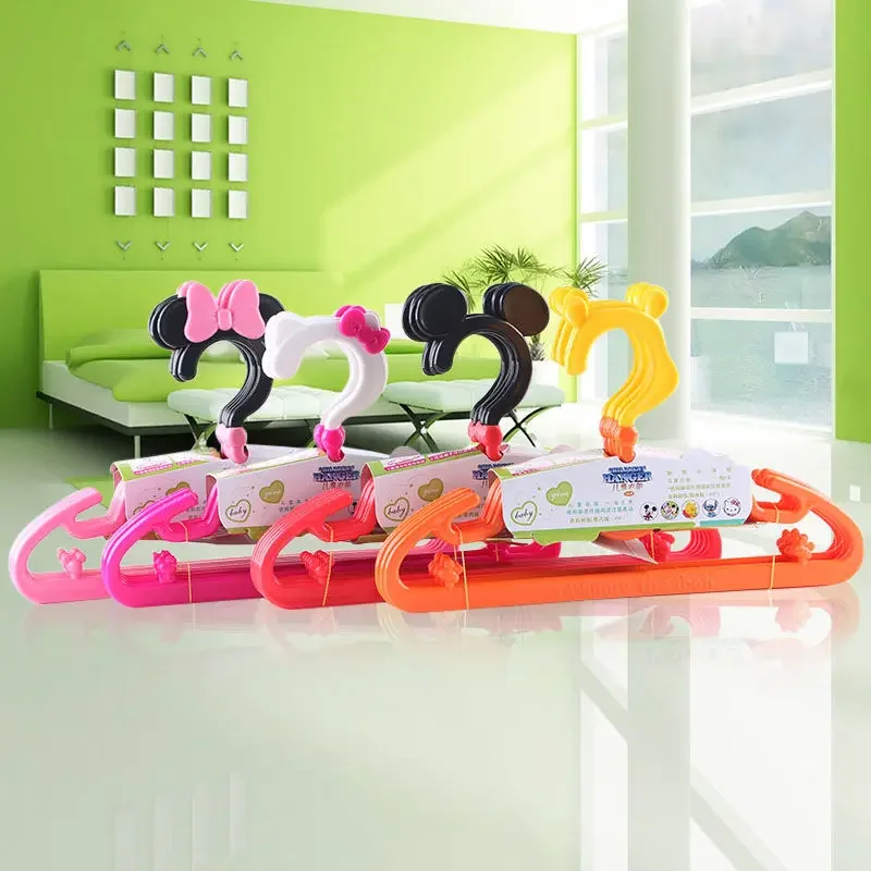 Cartoon cute Disney Mickey children's new household retractable personalized pattern design plastic non-slip clothes drying rack