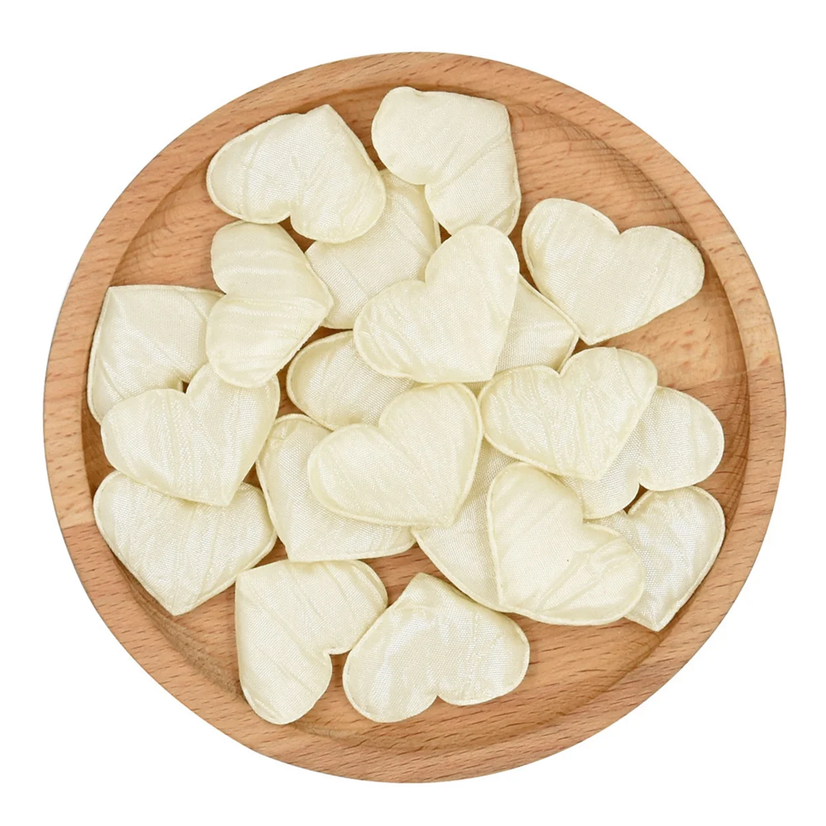 

50Pcs Heart Decor Romantic Wedding Layout Supplies Unique Folded Heart Ornaments Decorative Hearts Party Adornments Beige