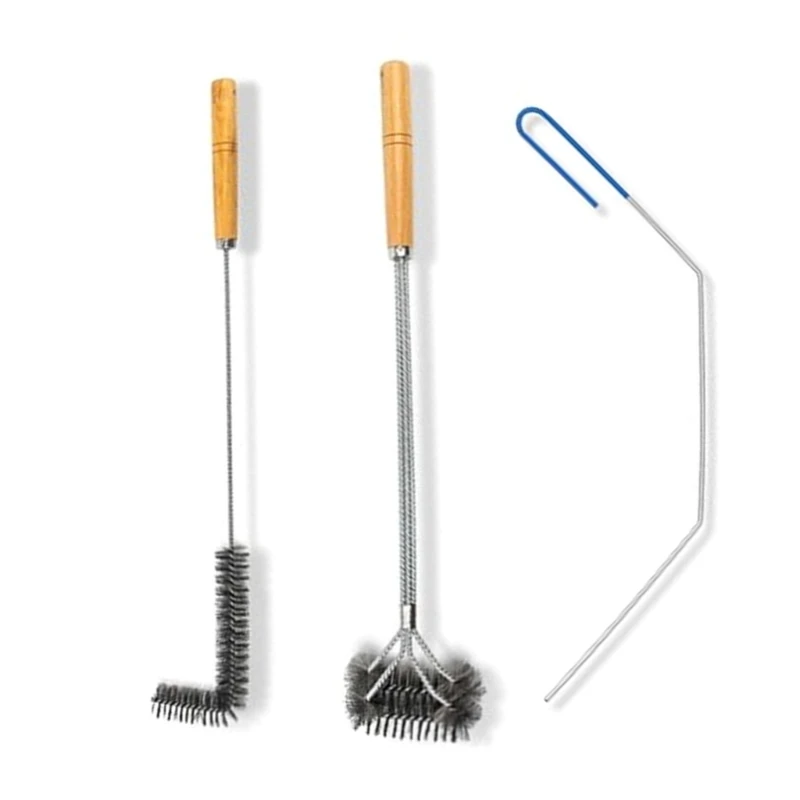 3 pezzi strumenti per pulizia della friggitrice spazzola per pulizia della friggitrice a forma l asta pulizia della