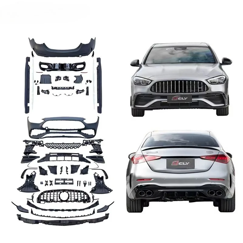 

Car Bumper for C-class W206 Upgrade C43 Body Kit Front Bumper Grille Side Skirt Rear Bumper Diffuser 2022 2023