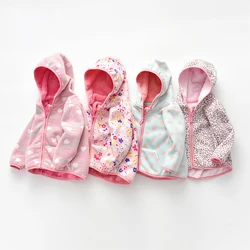 Girls Hooded Coats with Plush Lining Must Have Outerwear for Autumn and Winter Featuring Stylish Prints and Comfortable Hoodie