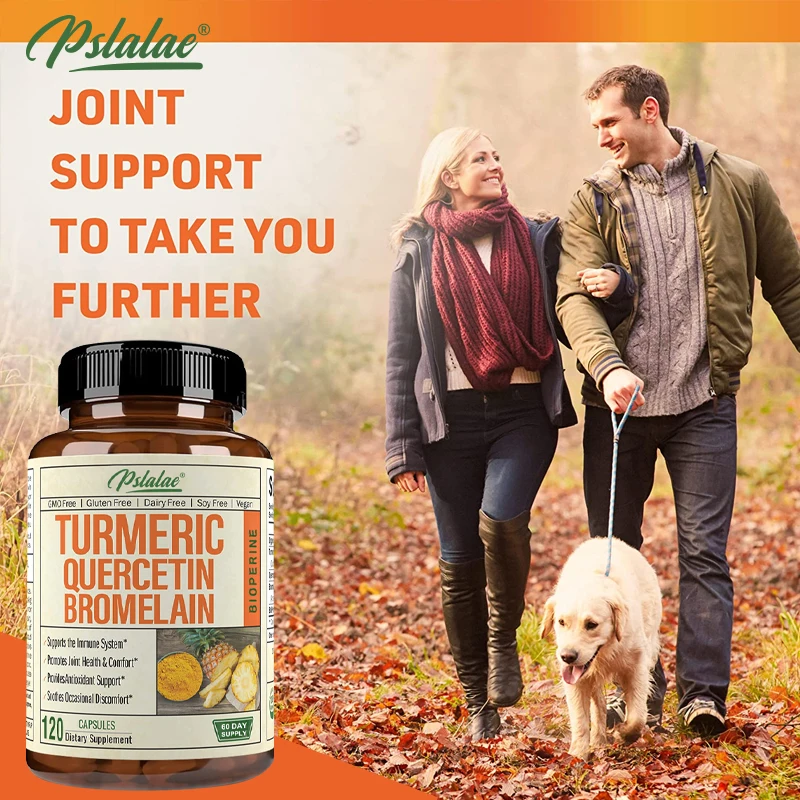 Premium Curcumin, Quercetin, Bromelain and Black Pepper, Antioxidant, Inflammation, Immune Support and Joint Support