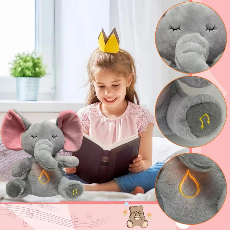 Hot selling Breathing Baby Soothing Elephant Plush Doll Toy Kids Music Sleeping Companion Sound Light Doll children Toys Gift