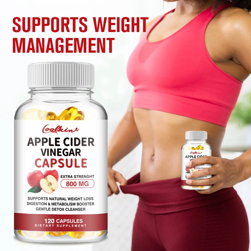 Apple Cider Vinegar Capsules - Helps with Detoxification, Weight Management, Appetite Suppression and Improved Digestive Health