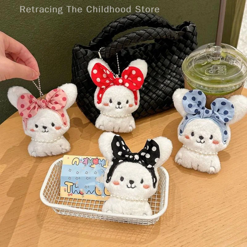 Kawaii collier en peluche lapin porte-clés poupée pendentif mignon dessin animé sac à dos suspendu clé de voiture pendentif breloques accessoires cadeaux
