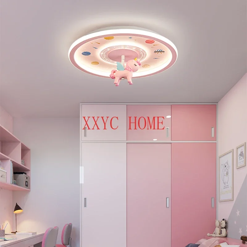 

Pink Children's Led Ceiling Light For Children's room Bedroom study Kids Baby Blue Cartoon Astronaut Ceiling Lamp Decor Fixtures